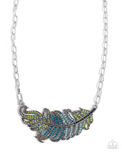 Load image into Gallery viewer, Fancy Feather ~ Blue ~ Necklace
