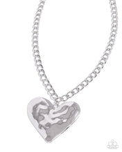 Load image into Gallery viewer, Hammered Heartthrob ~ Silver ~ Necklace