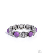 Load image into Gallery viewer, Stamped Stones ~ Purple ~ Bracelet
