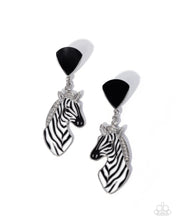 Load image into Gallery viewer, Zebra Zoo ~ Black ~ Earring