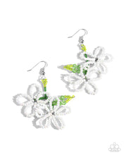 Load image into Gallery viewer, Beaded Blooms - White - Earring
