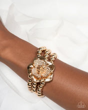 Load image into Gallery viewer, Blooming Background ~ Gold Bracelet ~ Paparazzi ~ Life of the Party December 2025
