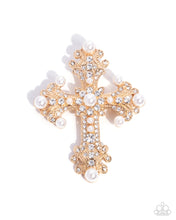 Load image into Gallery viewer, Candescent Cross ~ Gold ~ Brooch
