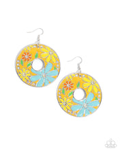 Load image into Gallery viewer, Embroidered Elegance ~ Yellow ~ Earring

