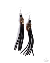 Load image into Gallery viewer, Feathered Festivity ~ Black ~ Earring
