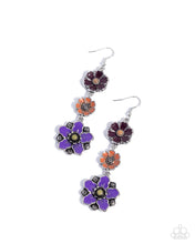 Load image into Gallery viewer, Floral Flock ~ Purple ~ Earring
