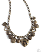 Load image into Gallery viewer, Heart Hangout - Brass - Necklace
