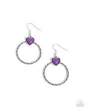 Load image into Gallery viewer, Heart Holiday - Purple - Earring
