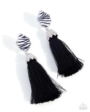 Load image into Gallery viewer, Iconic Zebra ~ Black and White Zebra Post Earrings ~ Paparazzi 
