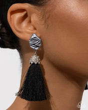 Load image into Gallery viewer, Iconic Zebra ~ Black and White Zebra Post Earrings ~ Paparazzi ~ Life of the Party May 2026

