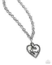 Load image into Gallery viewer, Permanent Proverb ~ Silver Heart Necklace ~ Paparazzi
