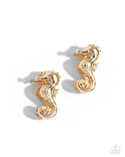 Load image into Gallery viewer, Sea Horse Statement ~ Gold ~ Earring
