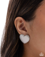 Load image into Gallery viewer, Smitten Studs ~ Silver ~ Paparazzi
