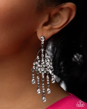 Load image into Gallery viewer, Sparkly Shimmy ~ White Earrings ~ Paparazzi ~ Life of the Party March 2026
