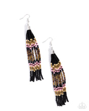 Load image into Gallery viewer, Stunning Strands ~ Black ~ Earring
