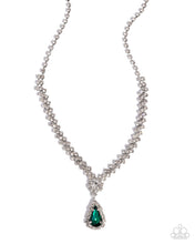 Load image into Gallery viewer, Teardrop Trimming ~ Green ~ Necklace
