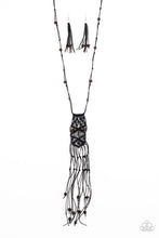 Load image into Gallery viewer, Macrame Majesty Black Necklace
