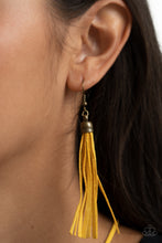 Load image into Gallery viewer, Feel At Homespun Yellow Earrings
