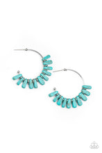 Load image into Gallery viewer, Poshly Primitive Blue Hoop Earrings
