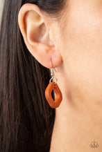 Load image into Gallery viewer, Top Of The Wood Chain Orange Earrings
