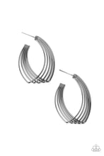 Load image into Gallery viewer, Industrial Illusion Black Hoop Earring
