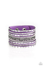 Load image into Gallery viewer, Rhinestone Rumble Purple Urban Bracelet
