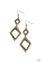 Load image into Gallery viewer, Deco Decoupage Brass Earrings
