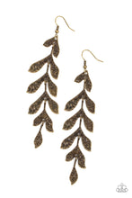 Load image into Gallery viewer, Lead From The Frond Brass Earrings
