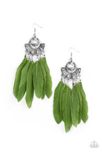 Load image into Gallery viewer, Plume Paradise Green Earrings
