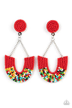 Load image into Gallery viewer, Make it Rainbow Red Post Earrings
