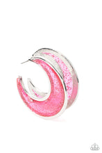 Load image into Gallery viewer, Charismatically Curvy Pink Hoop Earrings
