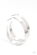 Load image into Gallery viewer, Flat Out Fashionable Silver Hoop Earring
