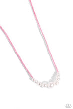 Load image into Gallery viewer, White Collar Whimsy - Pink - Necklace
