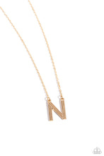 Load image into Gallery viewer, Leave Your Initials - Gold - N - Necklace
